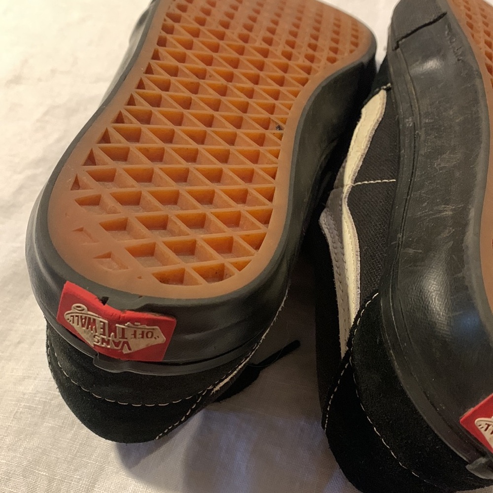 Vans Skate Popcush Old School Black and Cream Skateboarding Shoes Suede Upper - Picture 13 of 15
